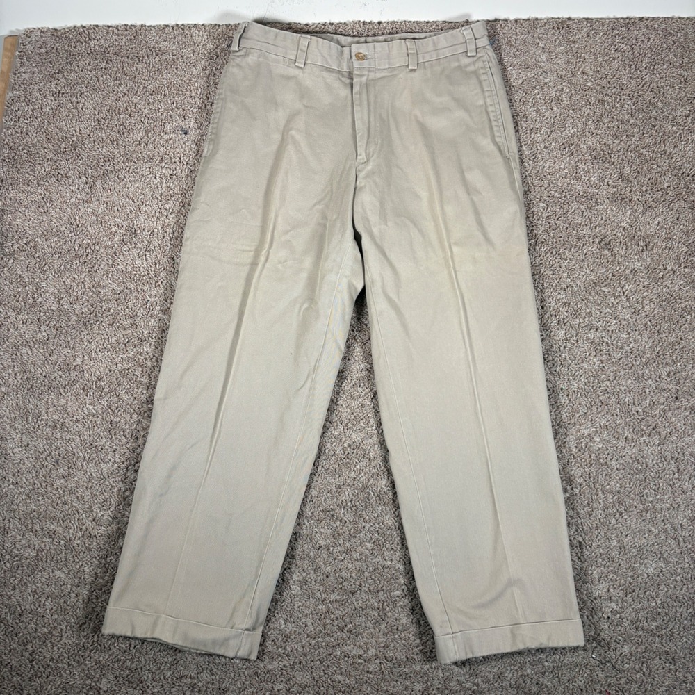 Bills Khakis M2 Mens 33 Tan Cotton Twill Cuffed Classic Fit Trousers Made in USA